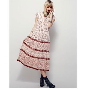 Free People Bella Notte Printed Midi Dress